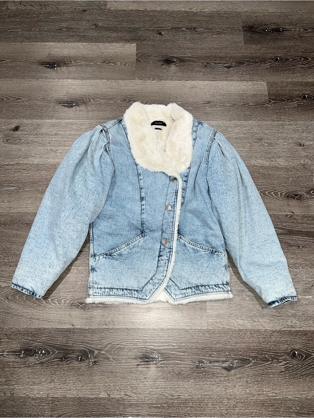 Isabel Marant Blue Sherpa-Lined Denim Jacket - Women's